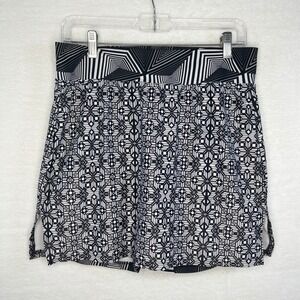 Skort Obsession‎ Women's Black White Geometric Print Athletic Skort - M